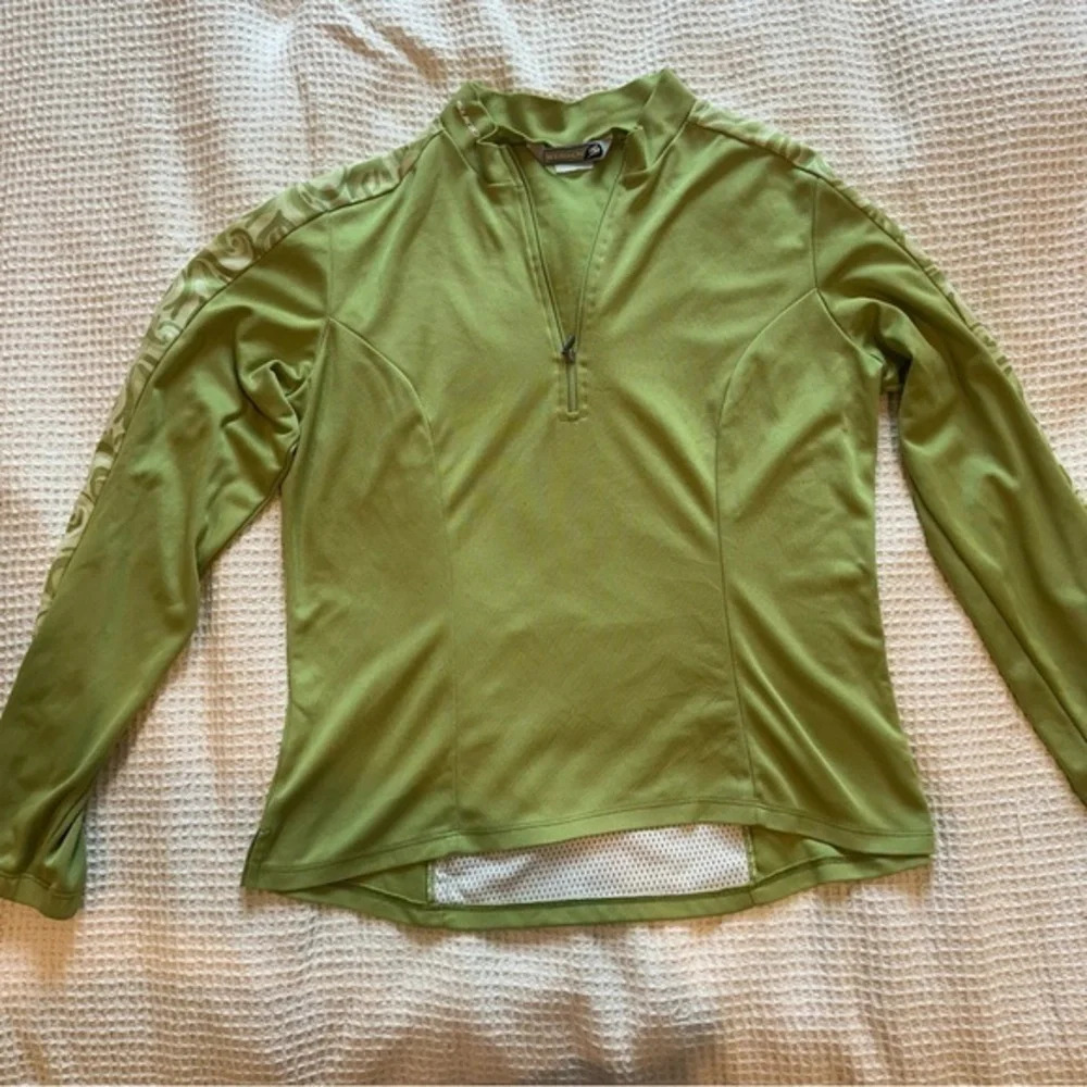 Sugoi Women’s Cycling Pullover Medium 1/4th zip green